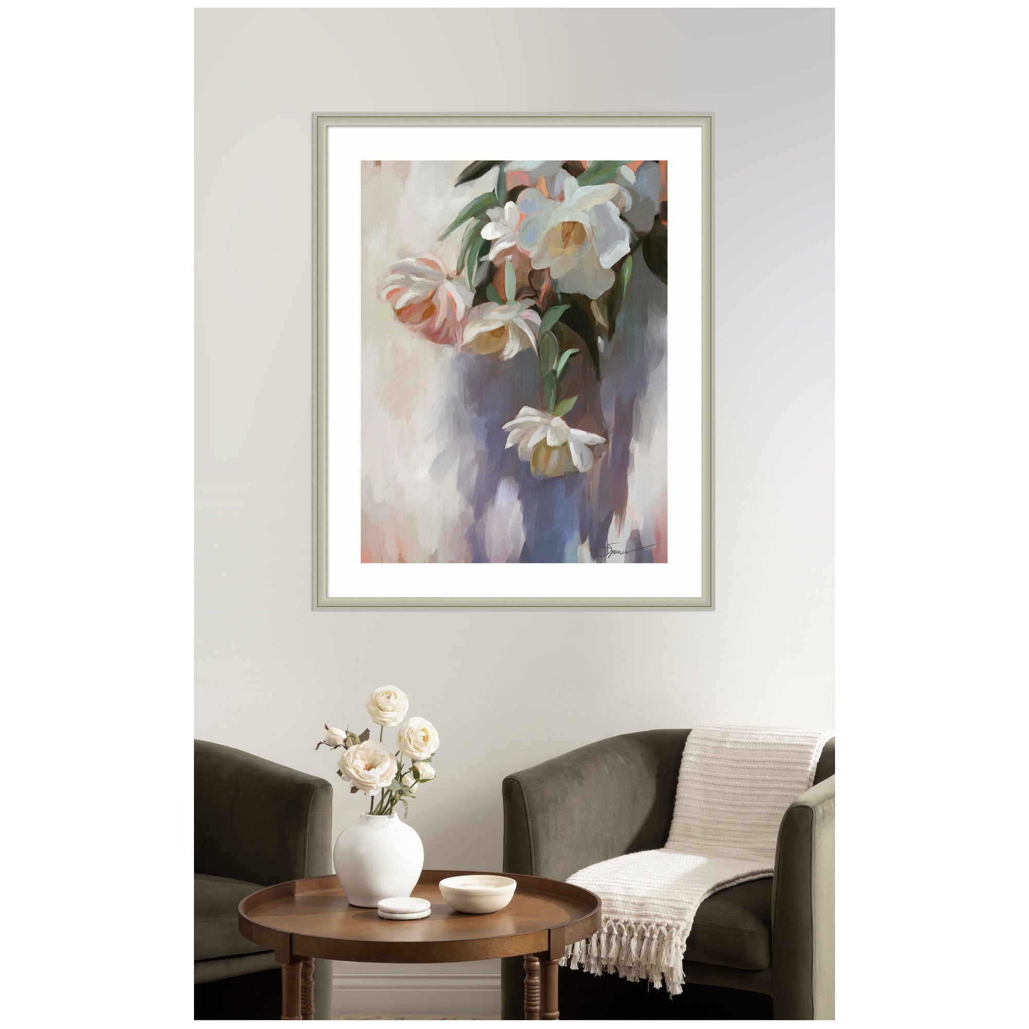 Framed Art Dangle Thumb Pastel Flower Bouquet by Mary Sparrow