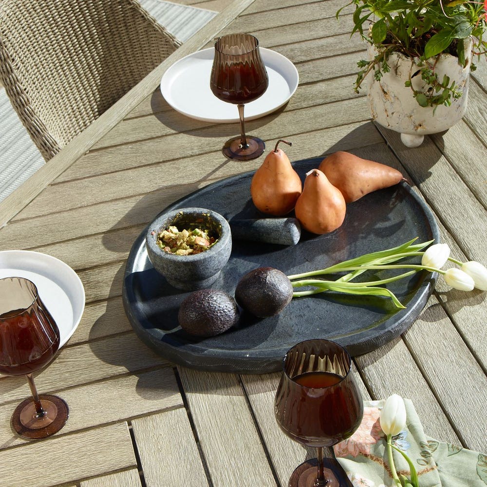 Charcoal River Stone Indoor Outdoor Tray