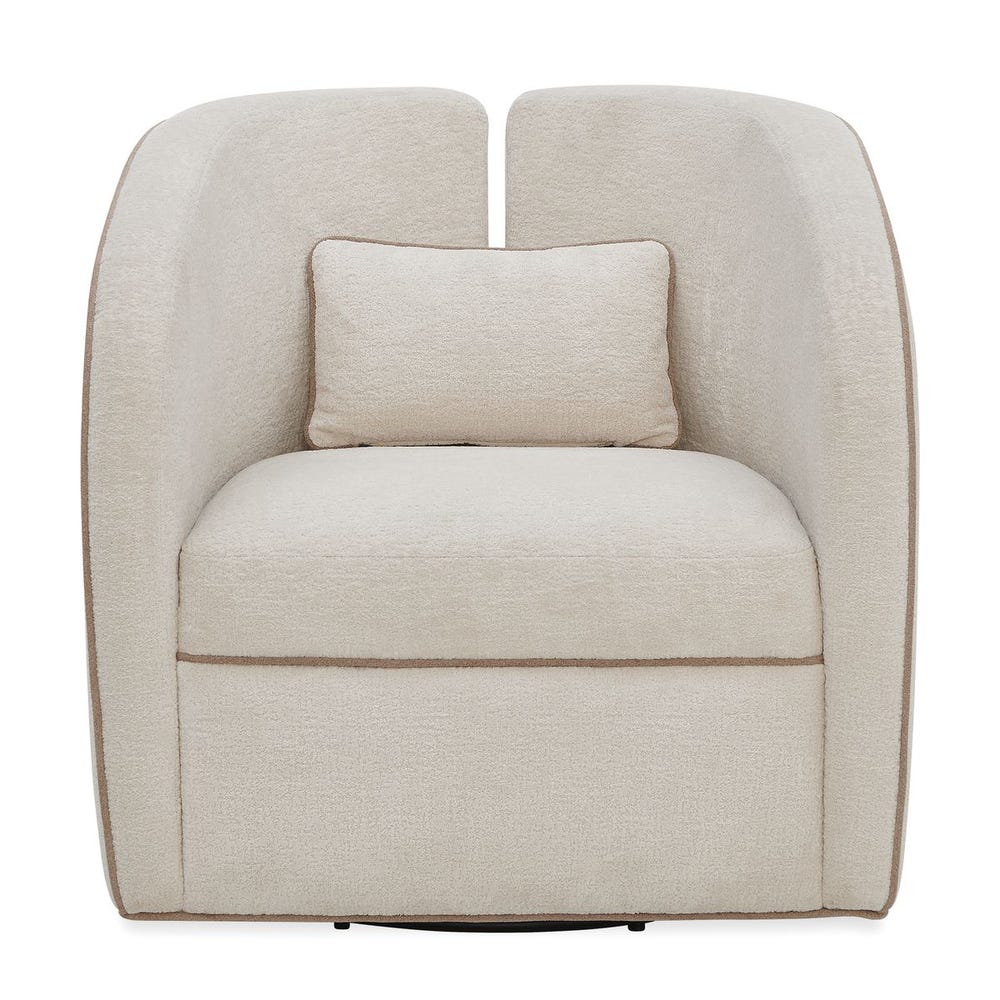 Tova Ecru Chenille Swivel Chair