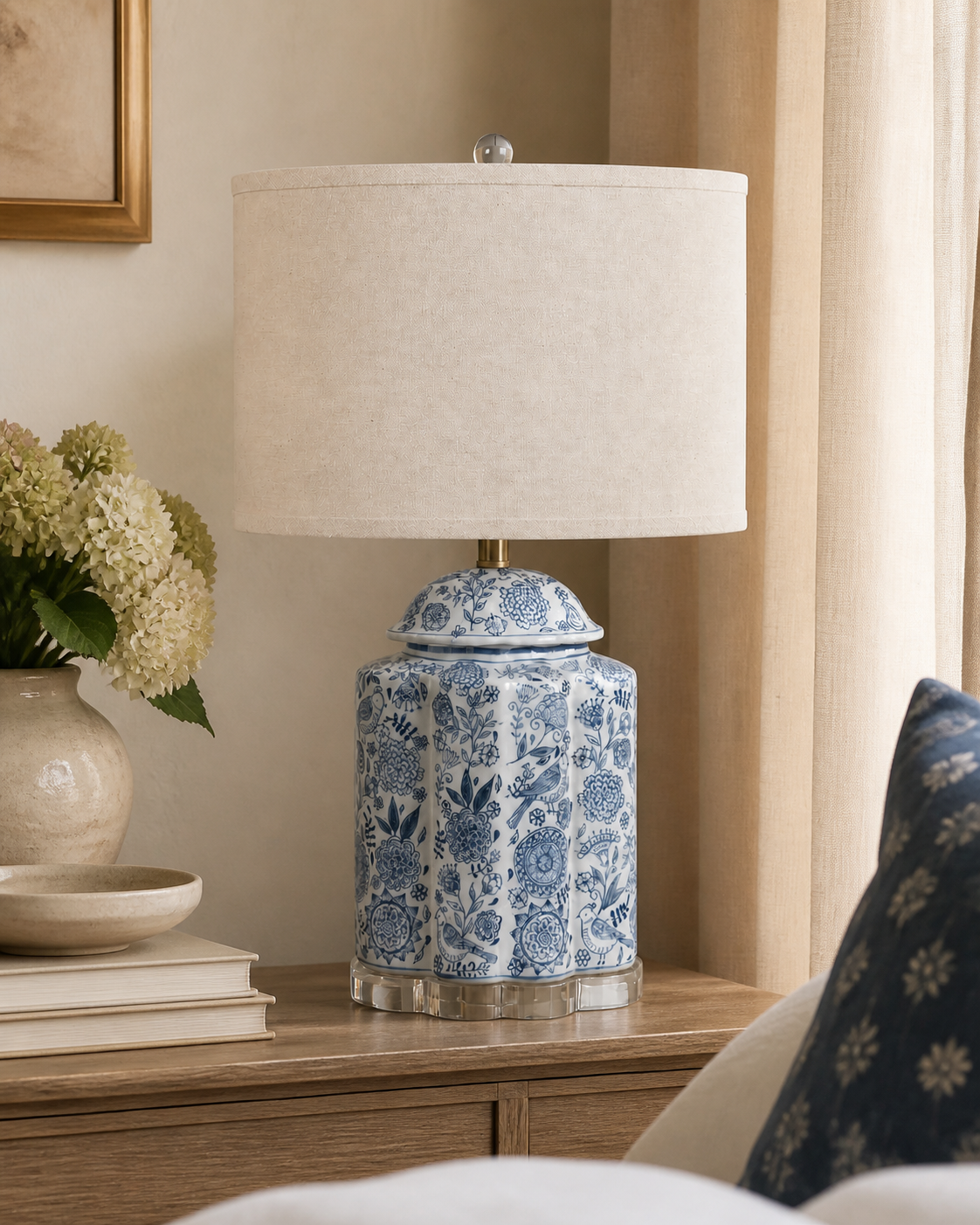 Petal & Plume Chinoiserie Table Lamp