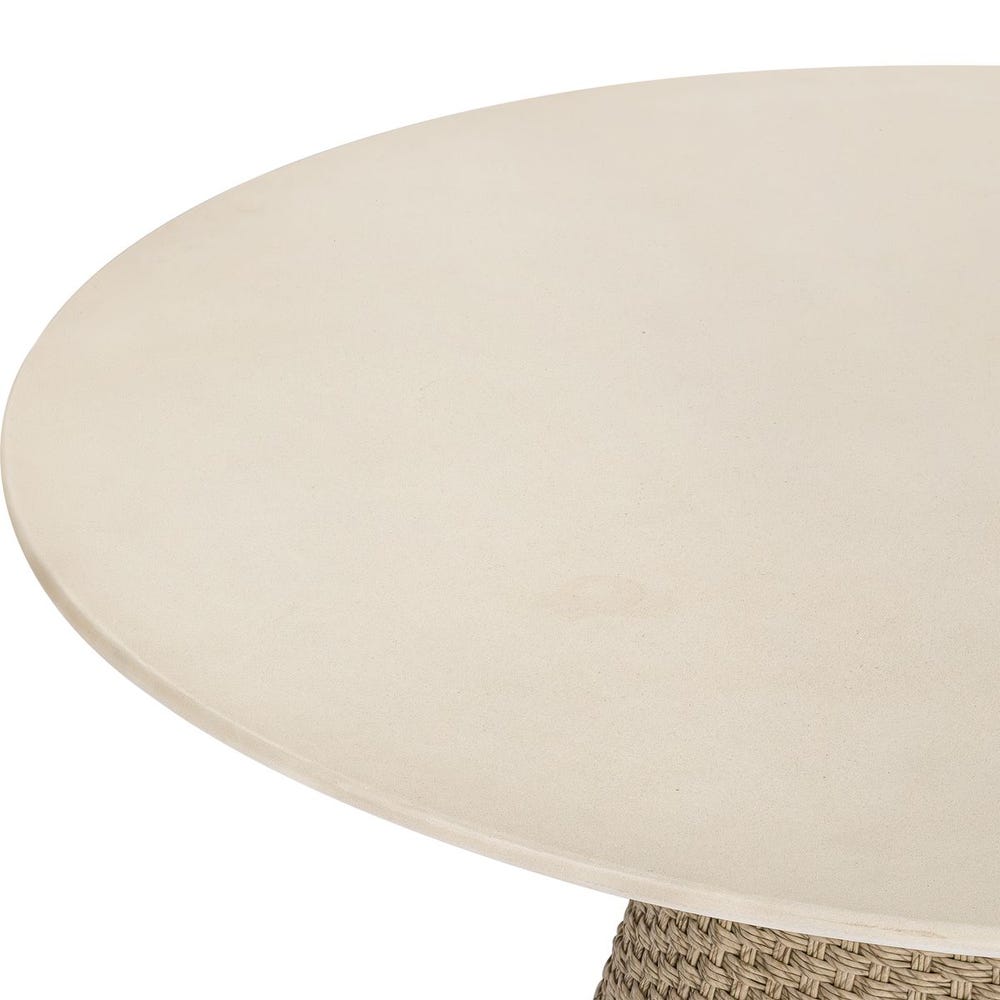 Concrete Wicker Round Dining Table