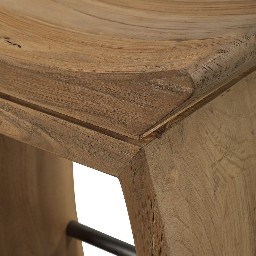 Alder Reclaimed Elm Wood Counter Stool