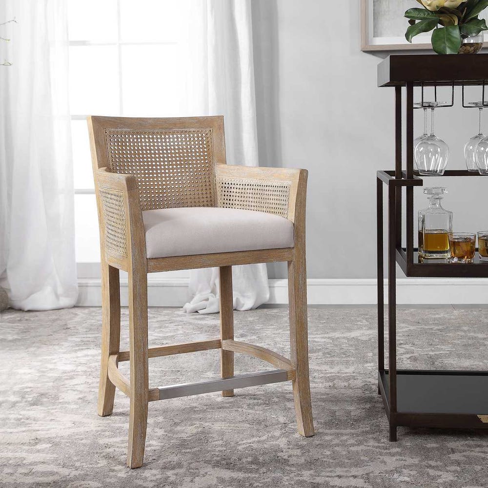 Bradford Cane Back Counter Stool