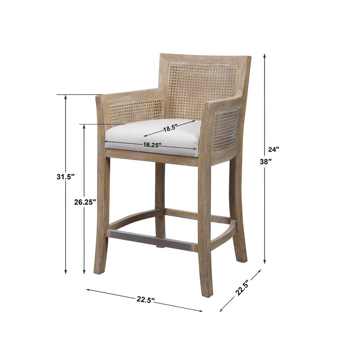 Bradford Cane Back Counter Stool