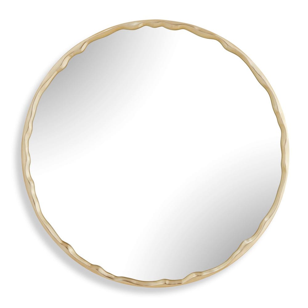 Champagne Leaf Round Wall Mirror