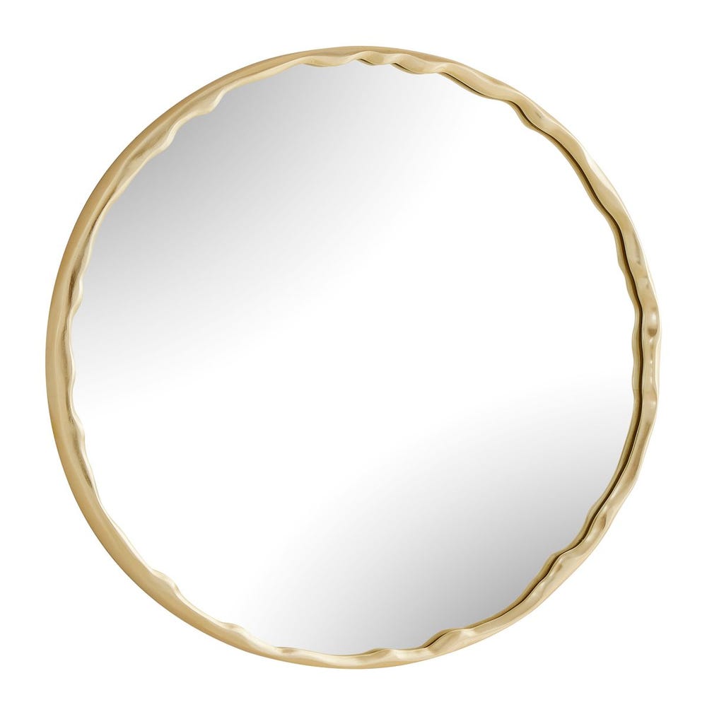Champagne Leaf Round Wall Mirror