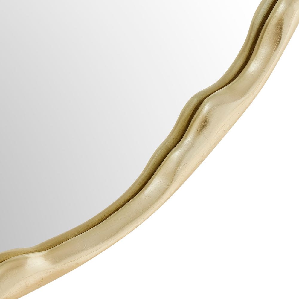 Champagne Leaf Round Wall Mirror