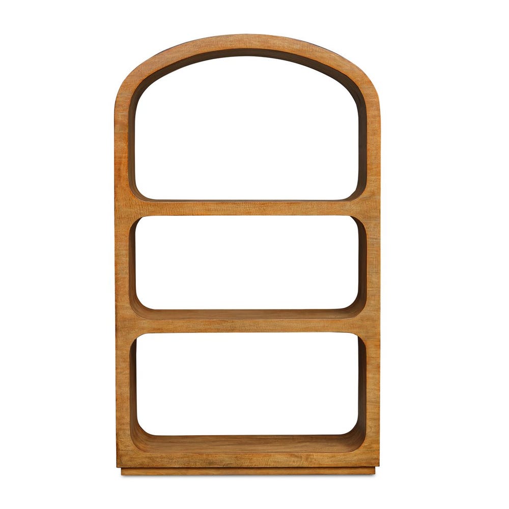 Minimalist Arched Mango Wood Etagere
