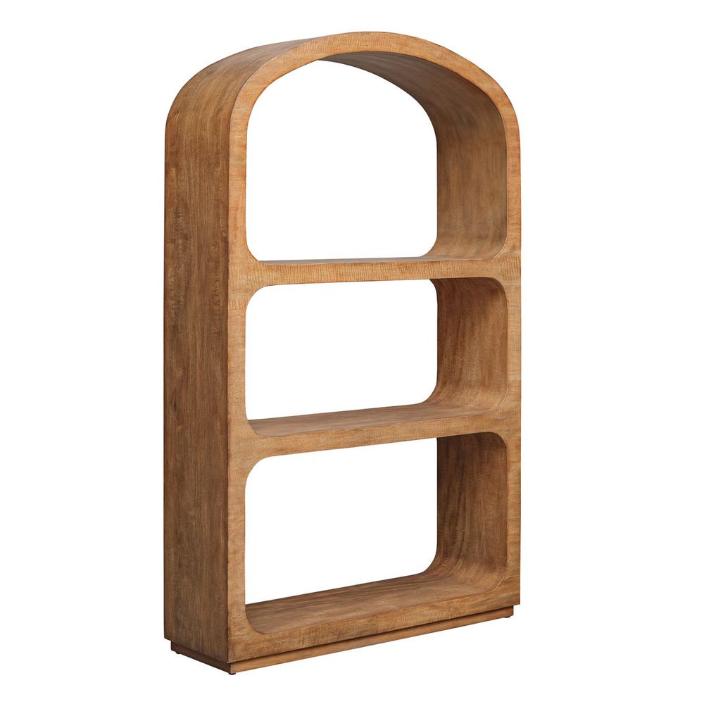 Minimalist Arched Mango Wood Etagere