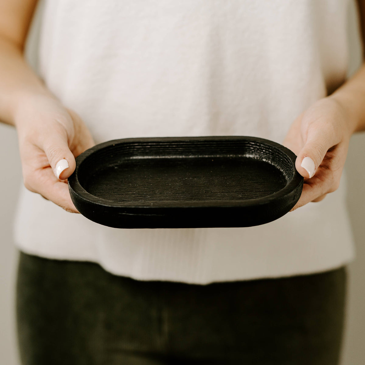 Small Black Wood Tray