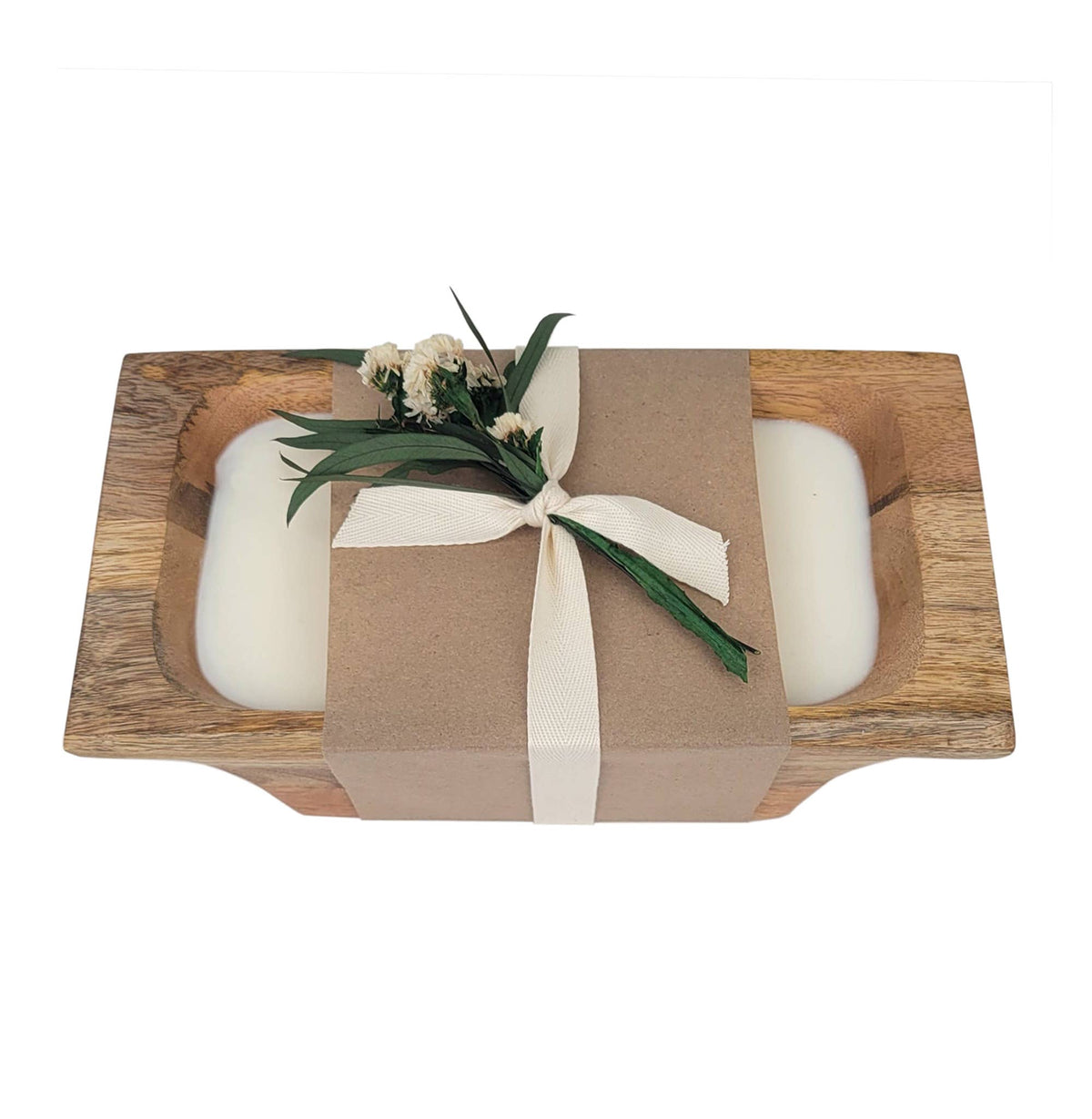 Mango Wood Deep Rectangular Candle