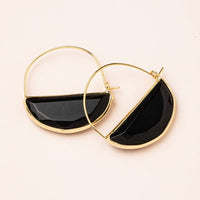 Stone Prism Hoop - Black Spinel/Gold