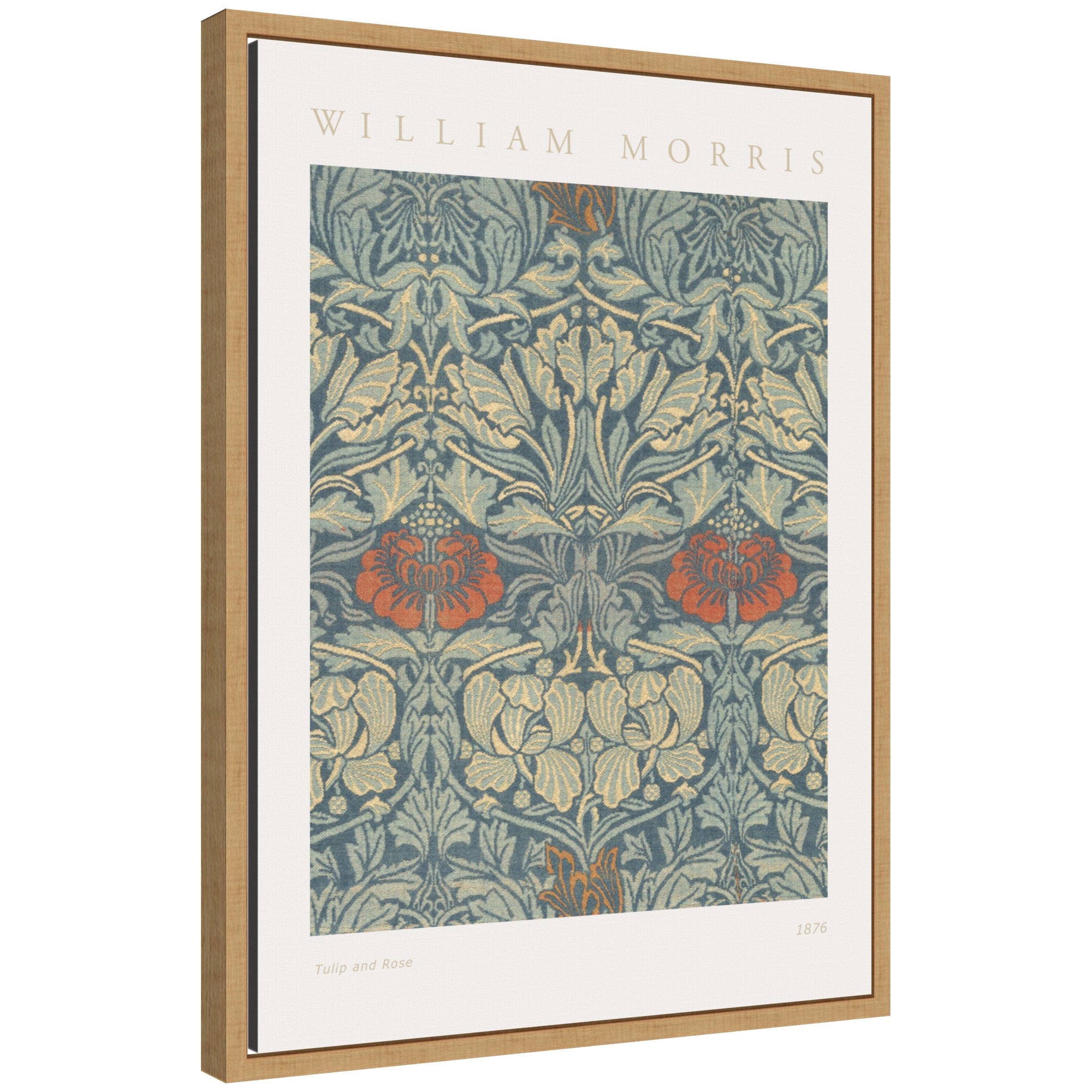 Sylvie Poster William Morris Tulip and Rose 1876 Framed Canvas by The Art Institute of Chicago