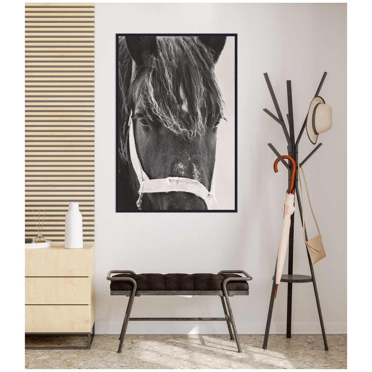 Black Horse by Emiko and Mark Franzen F2 Images Framed Canvas Wall Art Print