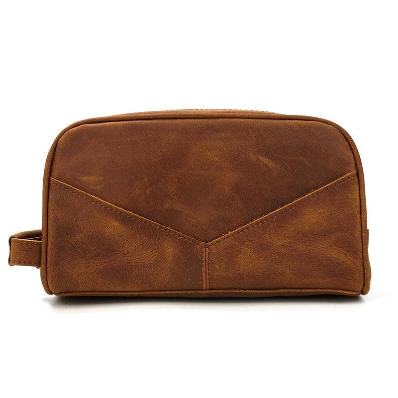 Genuine Leather Travel Toiletry Bag