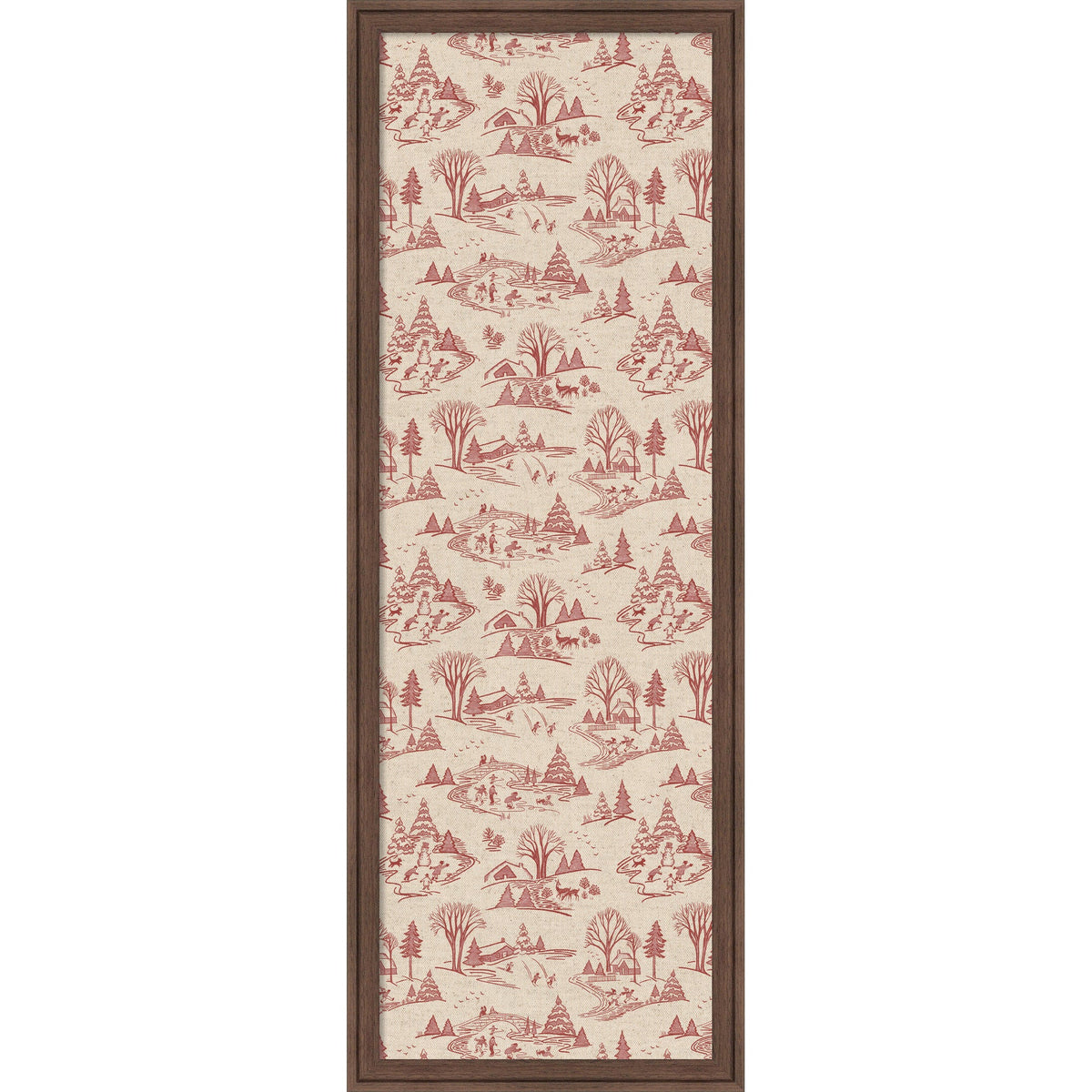 Framed Fabric Magnetic Board Wonderland Red Toile Wall Organization