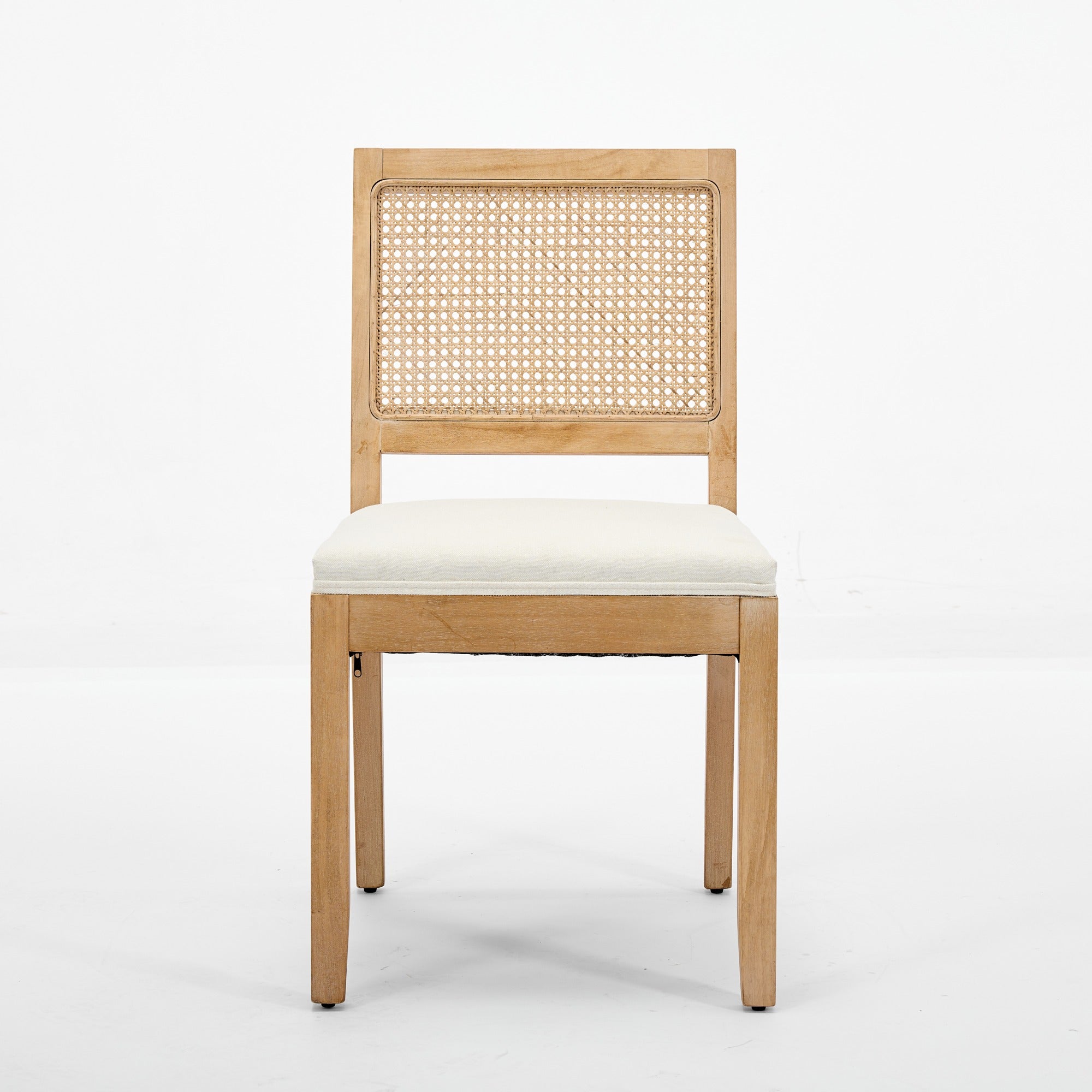 Farmhouse Rattan Dining Chairs Set of 2