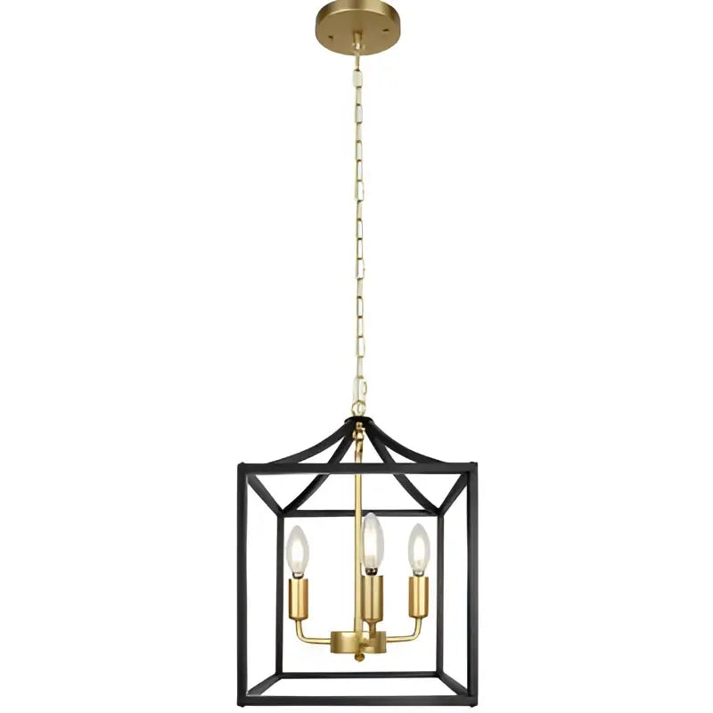 Decorbites black farmhouse chandelier lantern dining room pendant light
