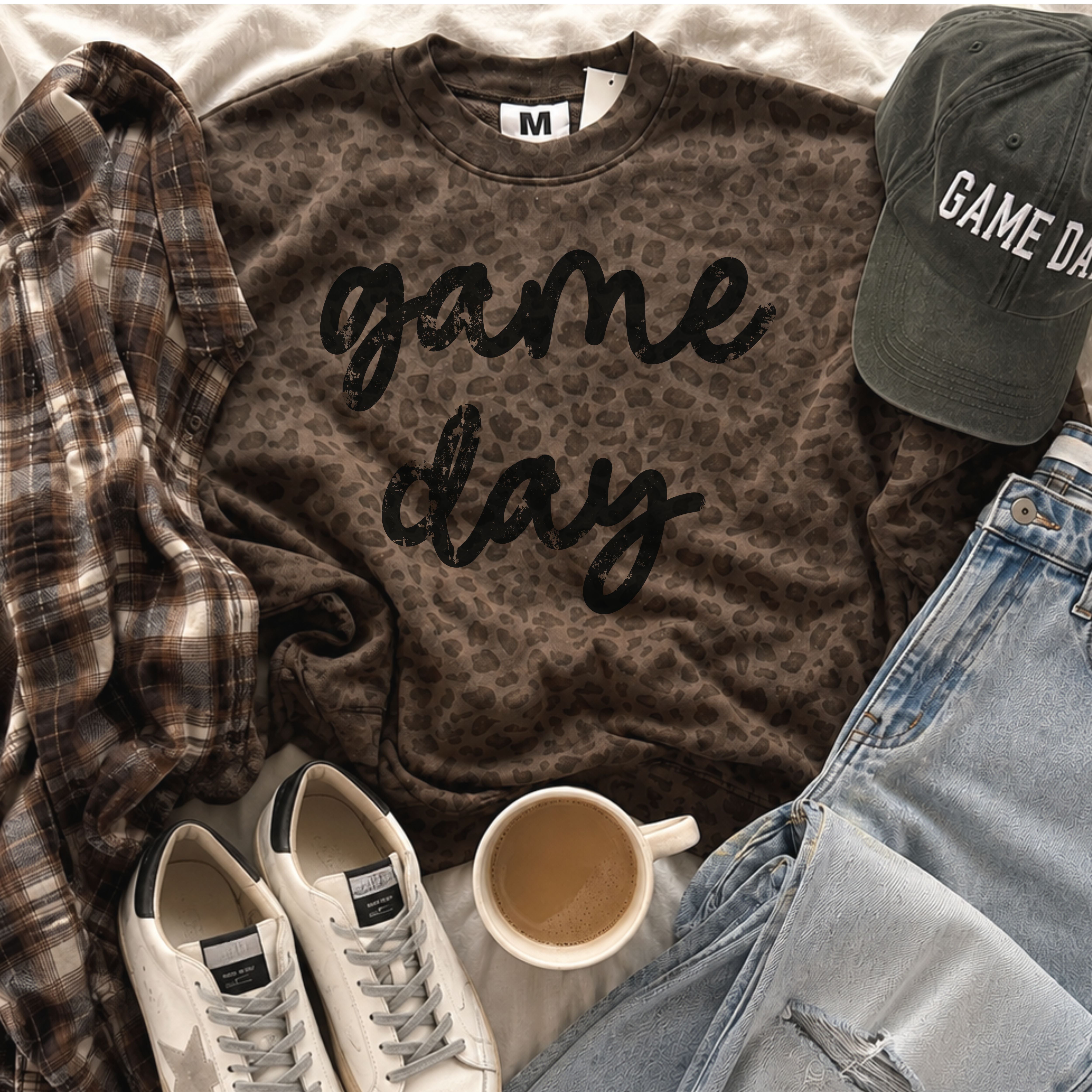 Leopard Cursive Game Day Sweatshirt *LEOPARD (S-3X)