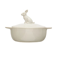 Stoneware Baker w/ Rabbit Top