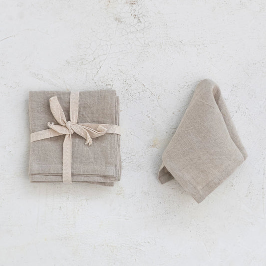 Linen Cocktail Napkins, Set of 4
