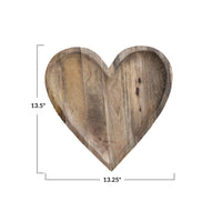 Mango Wood Heart Shaped Tray