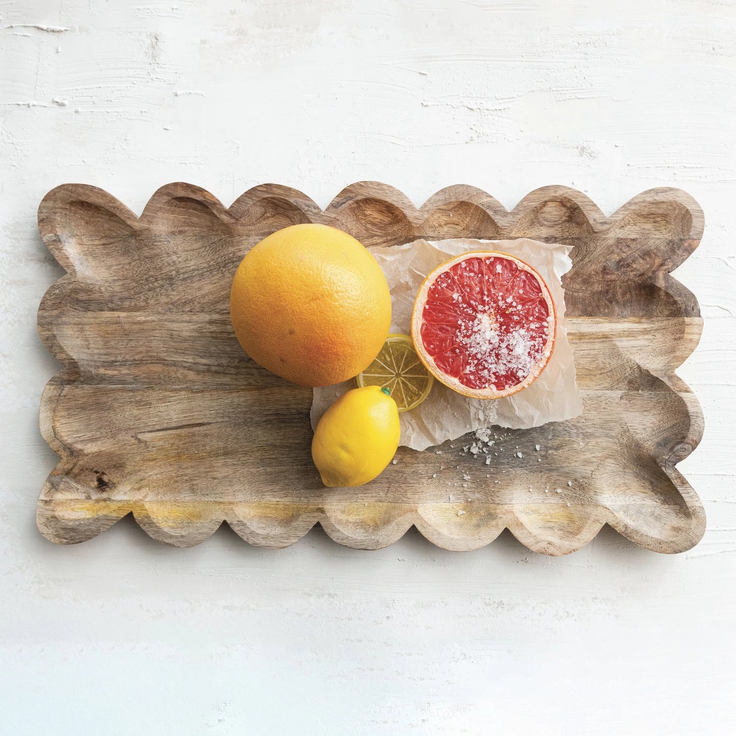 Wood Tray w/ Scalloped Edge