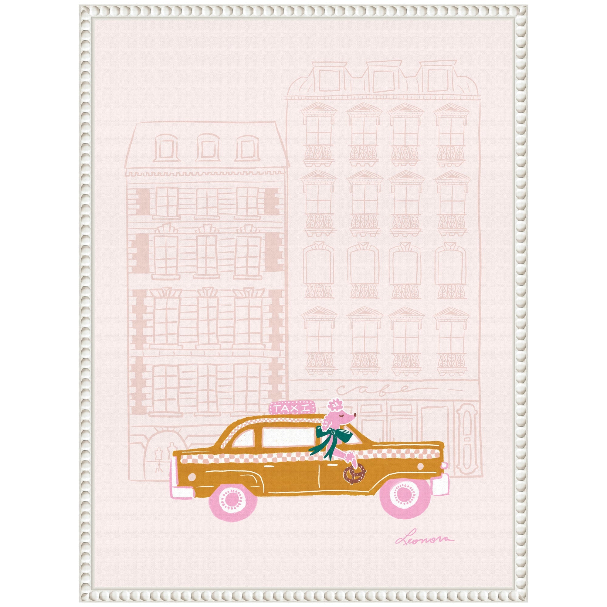Sylvie Beaded NYC Joy Ride Framed Canvas by Yellow Heart Art