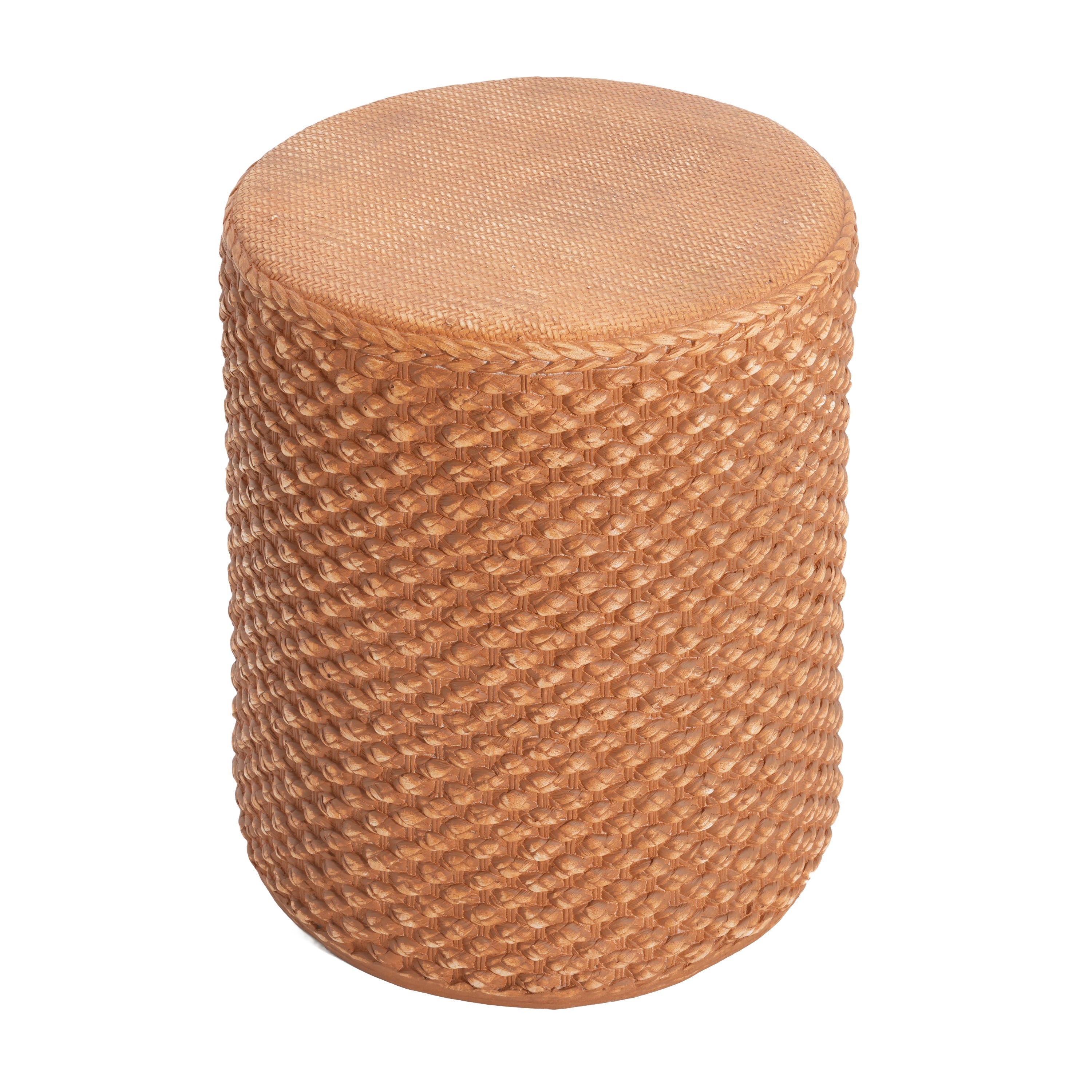 Evie Outdoor Patio Round MGO Side Table Brown
