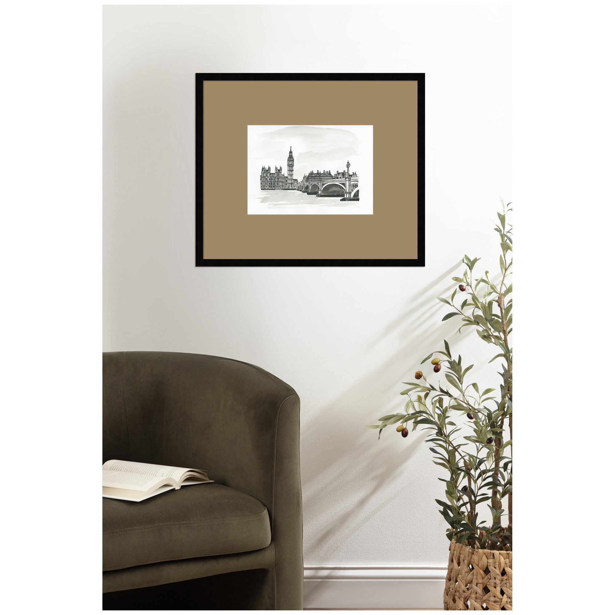 Postcard London by Teju Reval Framed Wall Art Print Matted