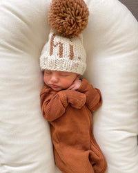 Hi. Pecan Hand Knit Beanie Hat Baby & Kids