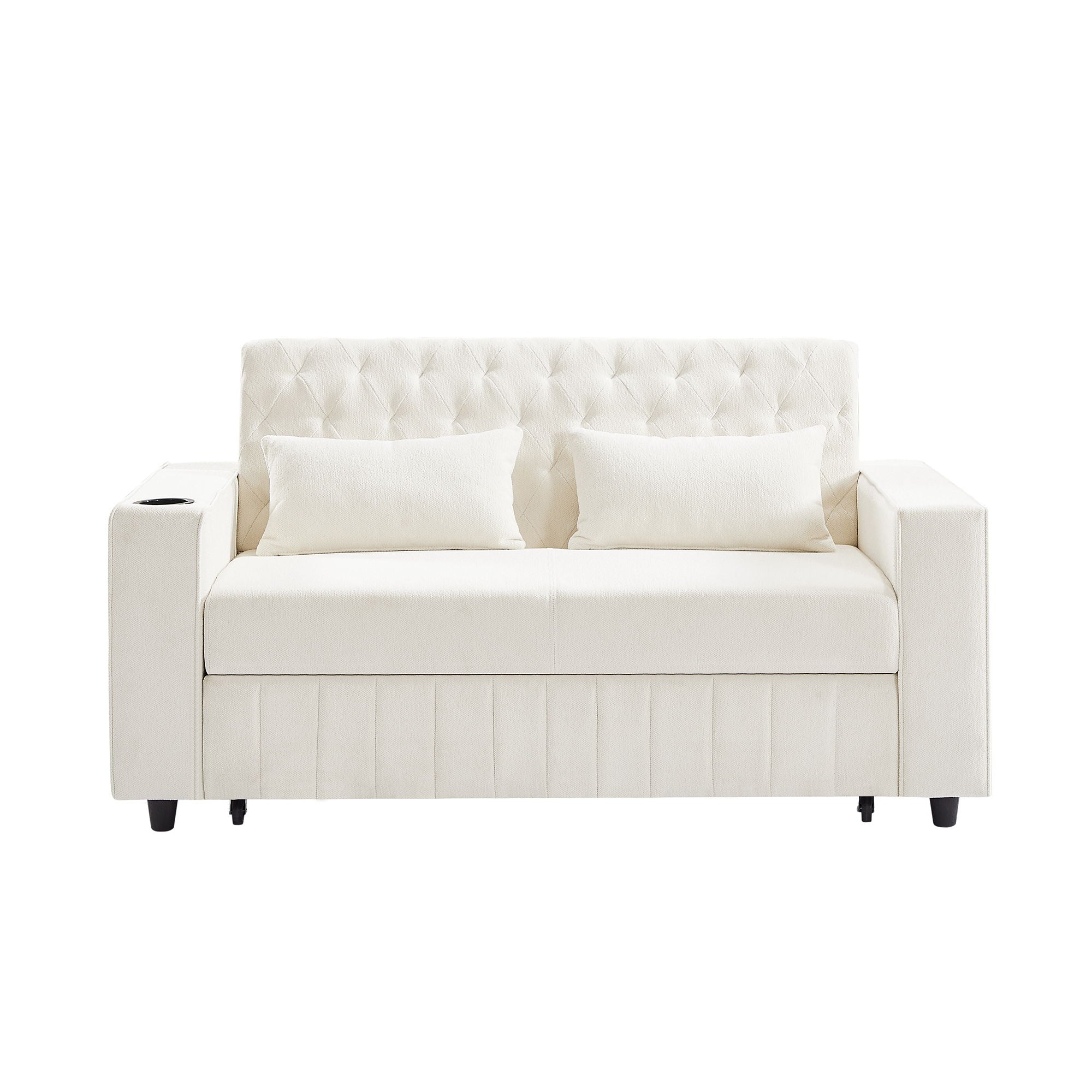 Pull-Out Sofa Bed Convertible Couch With Adjustable Backrest For Living Room