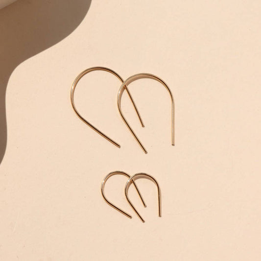 Horseshoe Slide Earrings in 14k Gold Fill or Sterling Silver: 14k Gold Fill / Small