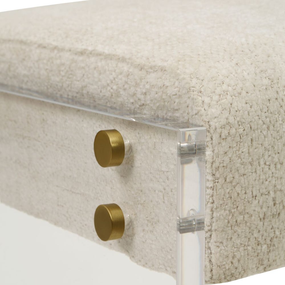Celeste Ecru Acrylic Bench