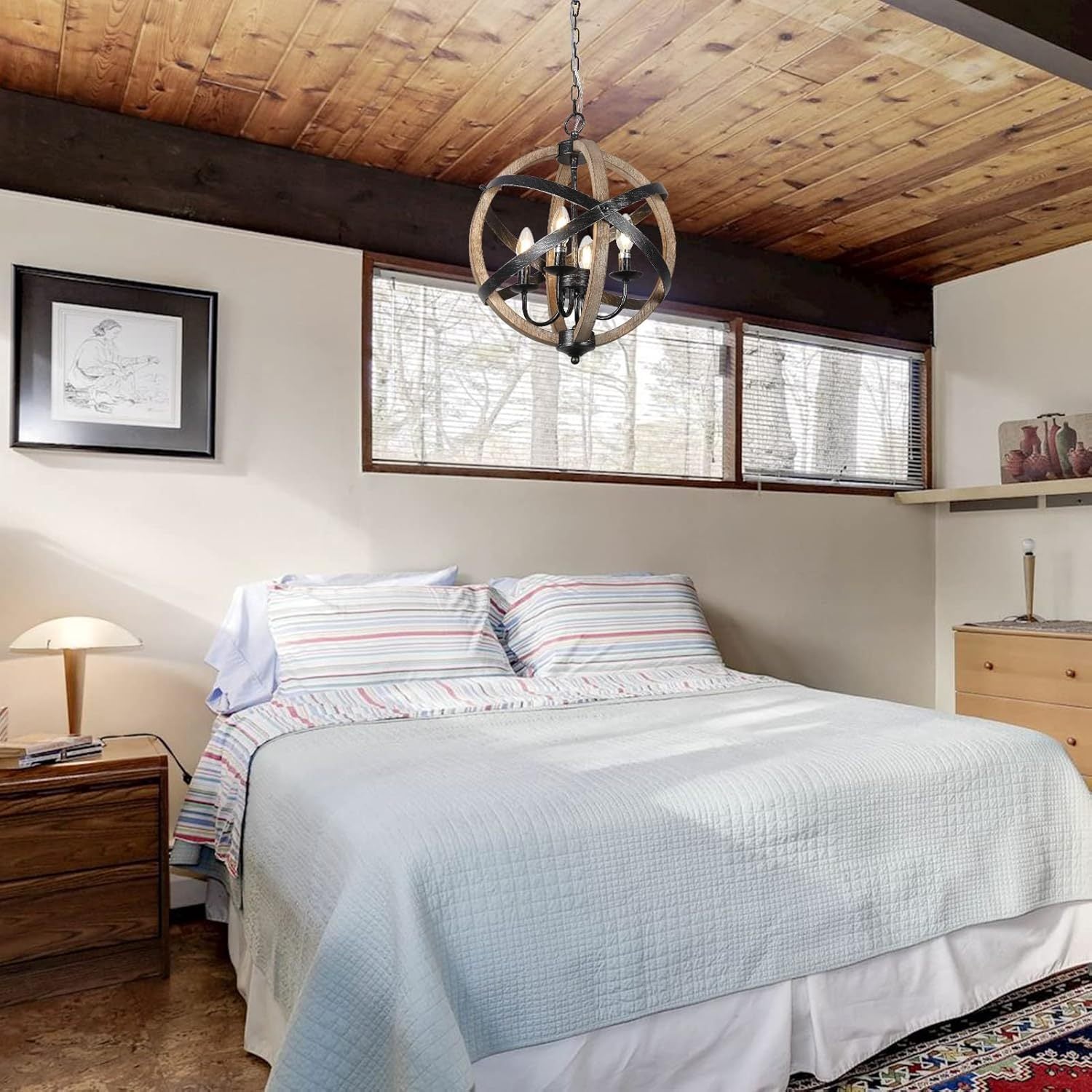 4-Light Dining Room Farmhouse Chandelier Light Fixtures