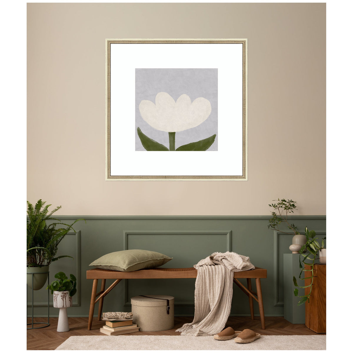 White Tulip by Gabrielly Guedes Framed Wall Art Print