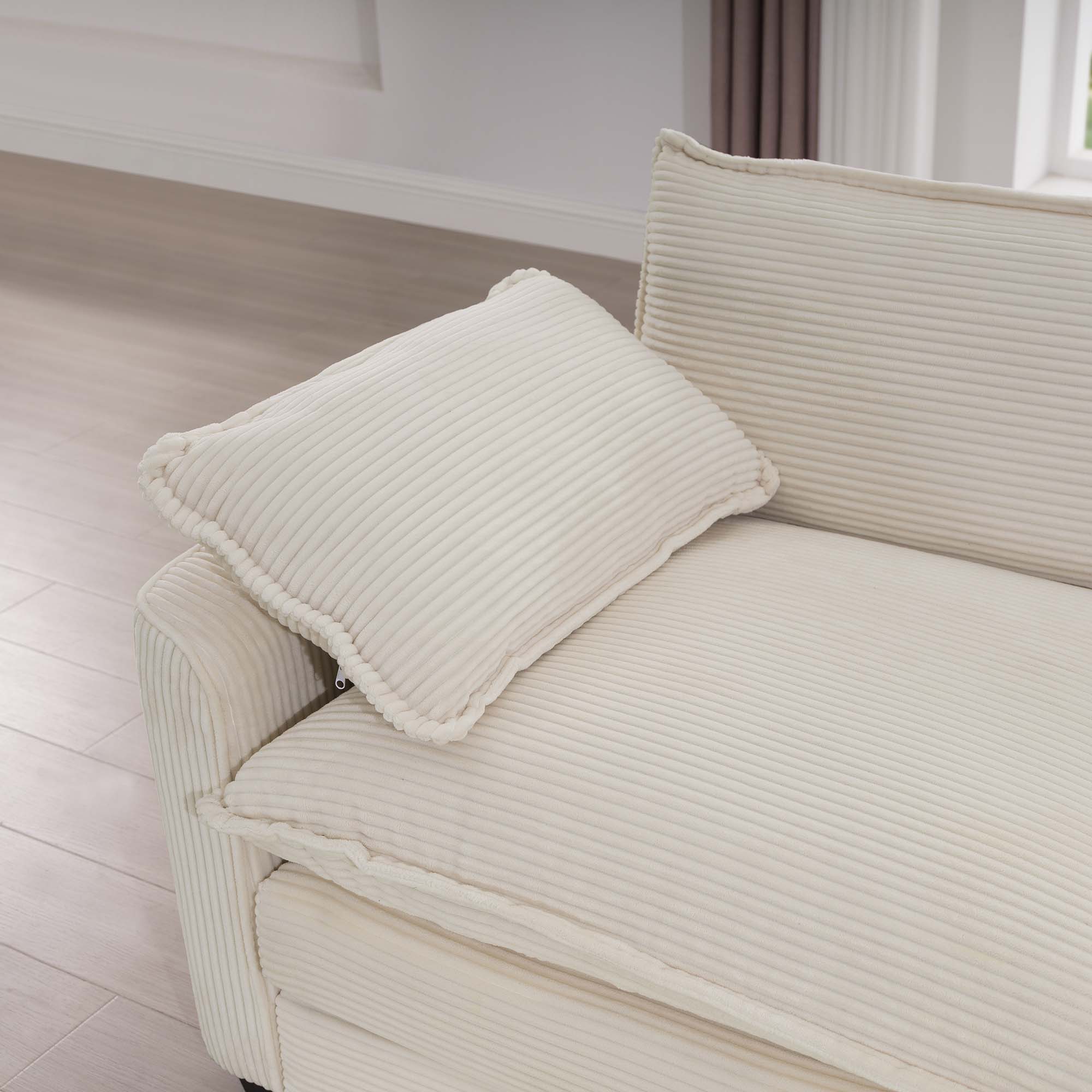 Modern Classic Fabric Single Chair Deep Seat Sofa With Pillow