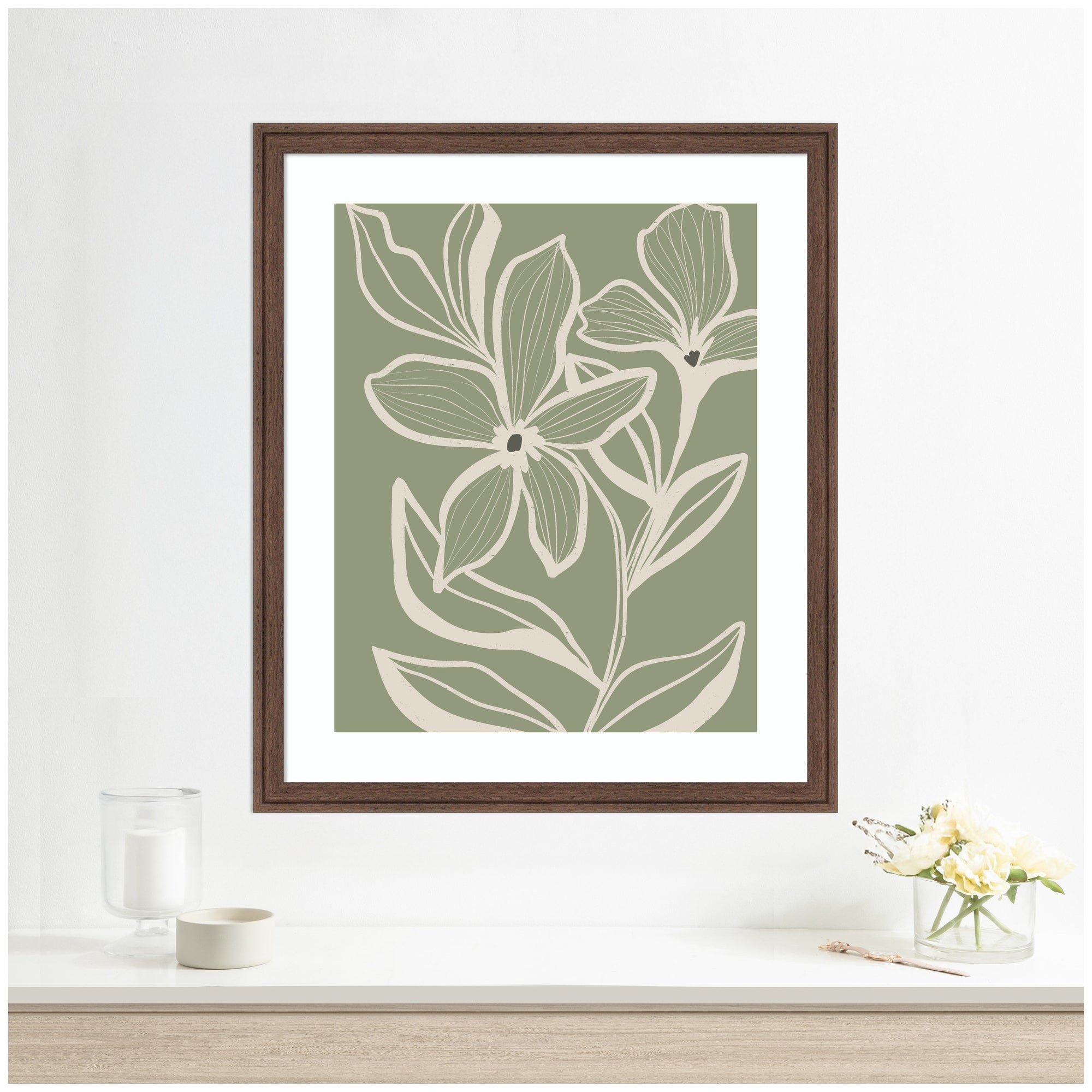 Delicate Flowers with Veins by Nikita Jariwala Framed Wall Art Print