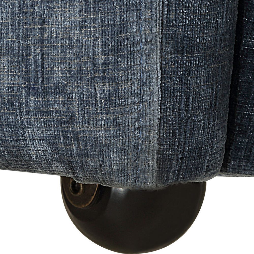 Elliot Barrel Back Blue Velvet Dining Chair with Casters
