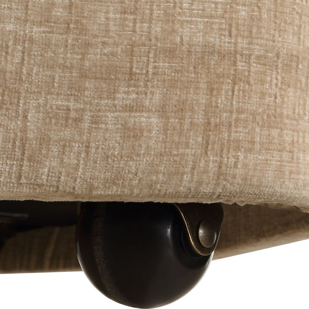 Elliot Barrel Back Flax Velvet Dining Chair with Casters