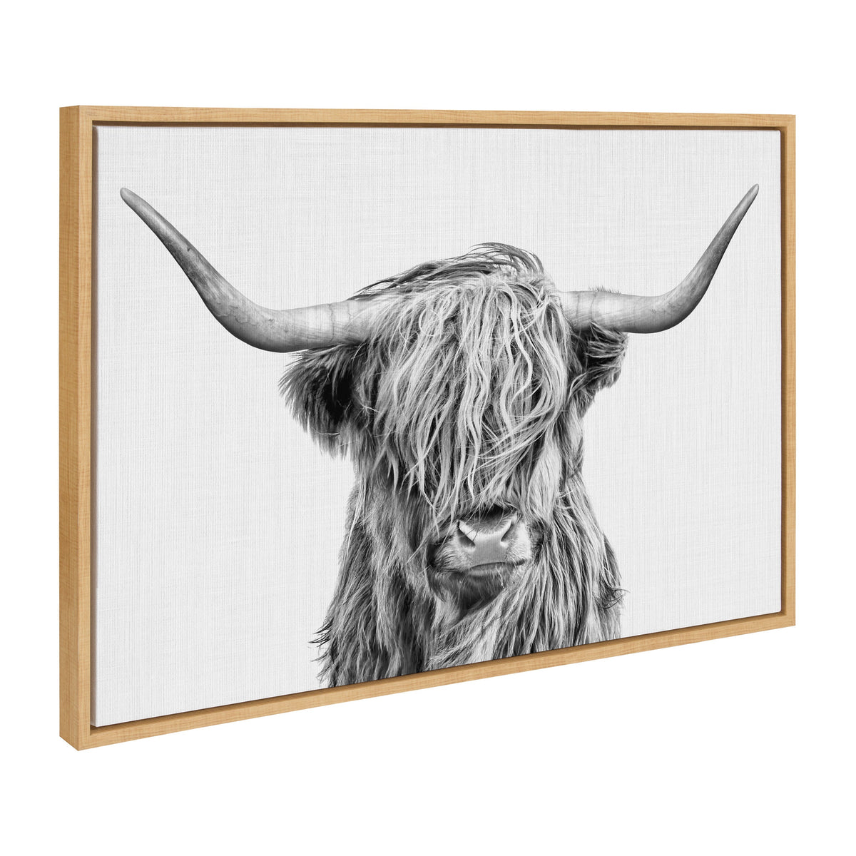 Sylvie Highland Cow 2 Framed Canvas by Simon Te of Tai Prints