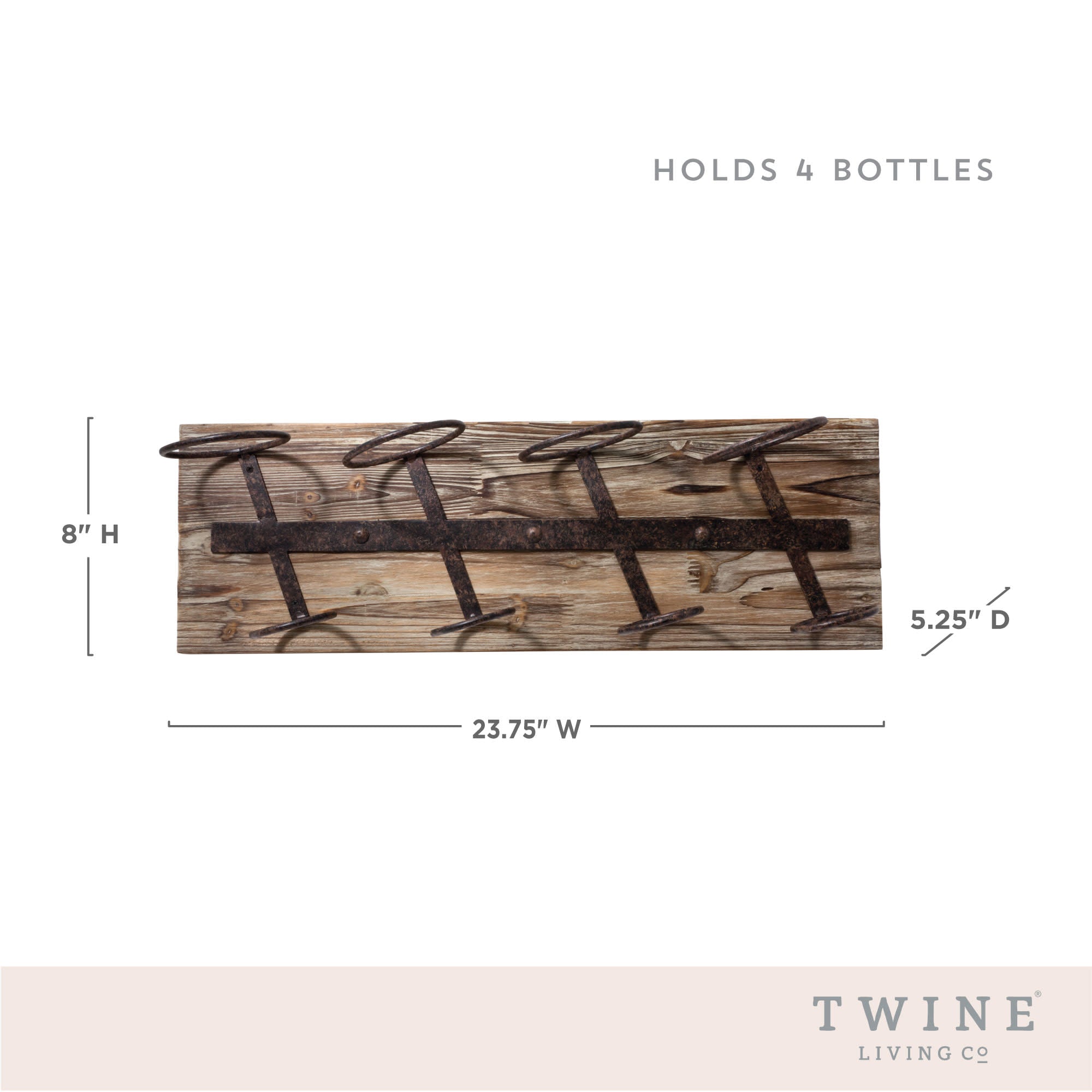 Metal and Wood Wine Rack