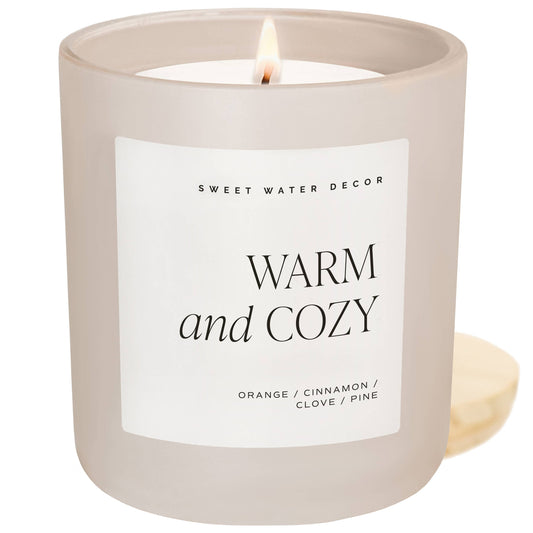 Warm and Cozy 15 oz Soy Candle, Matte