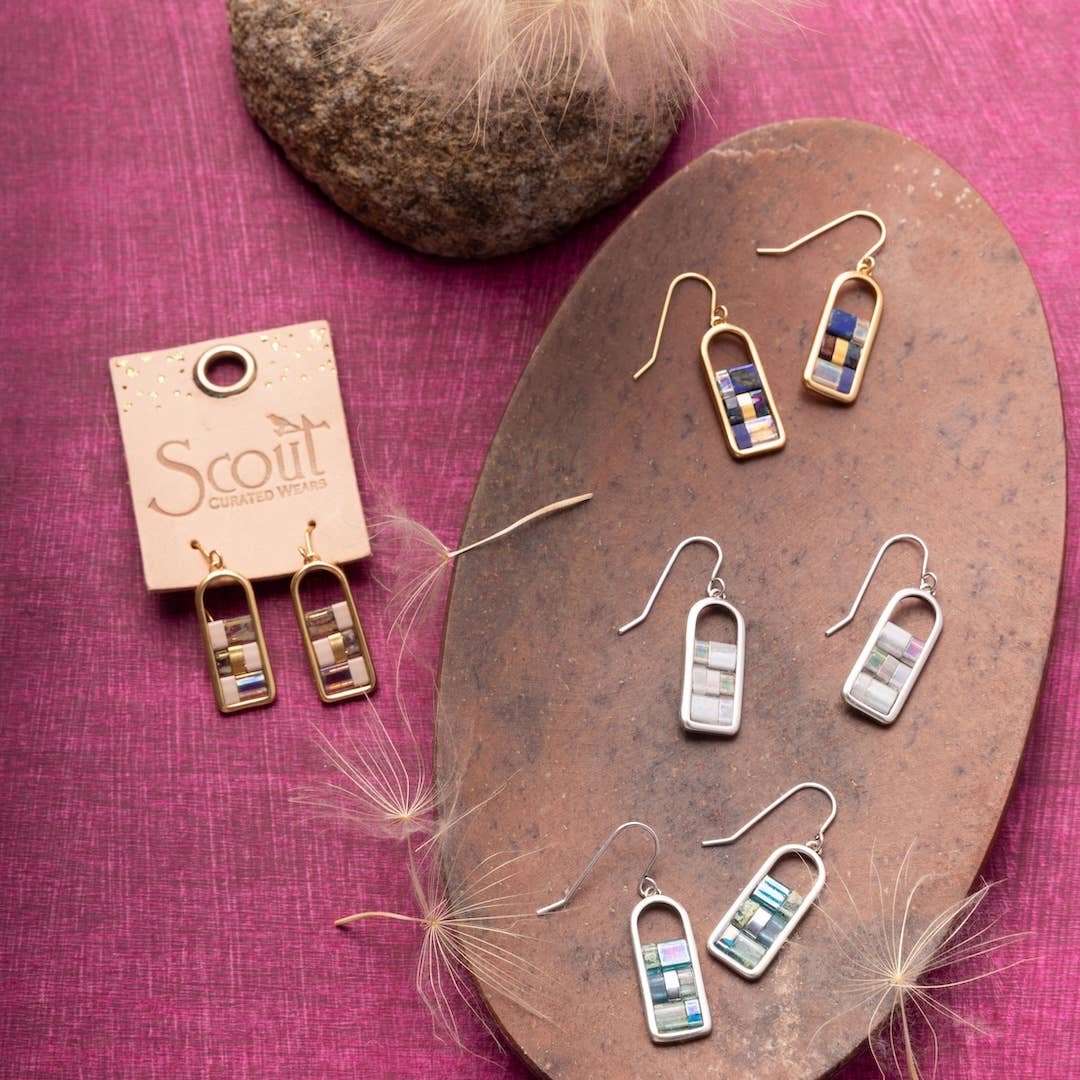 Good Karma Miyuki Frame Earring - Frost/Silver