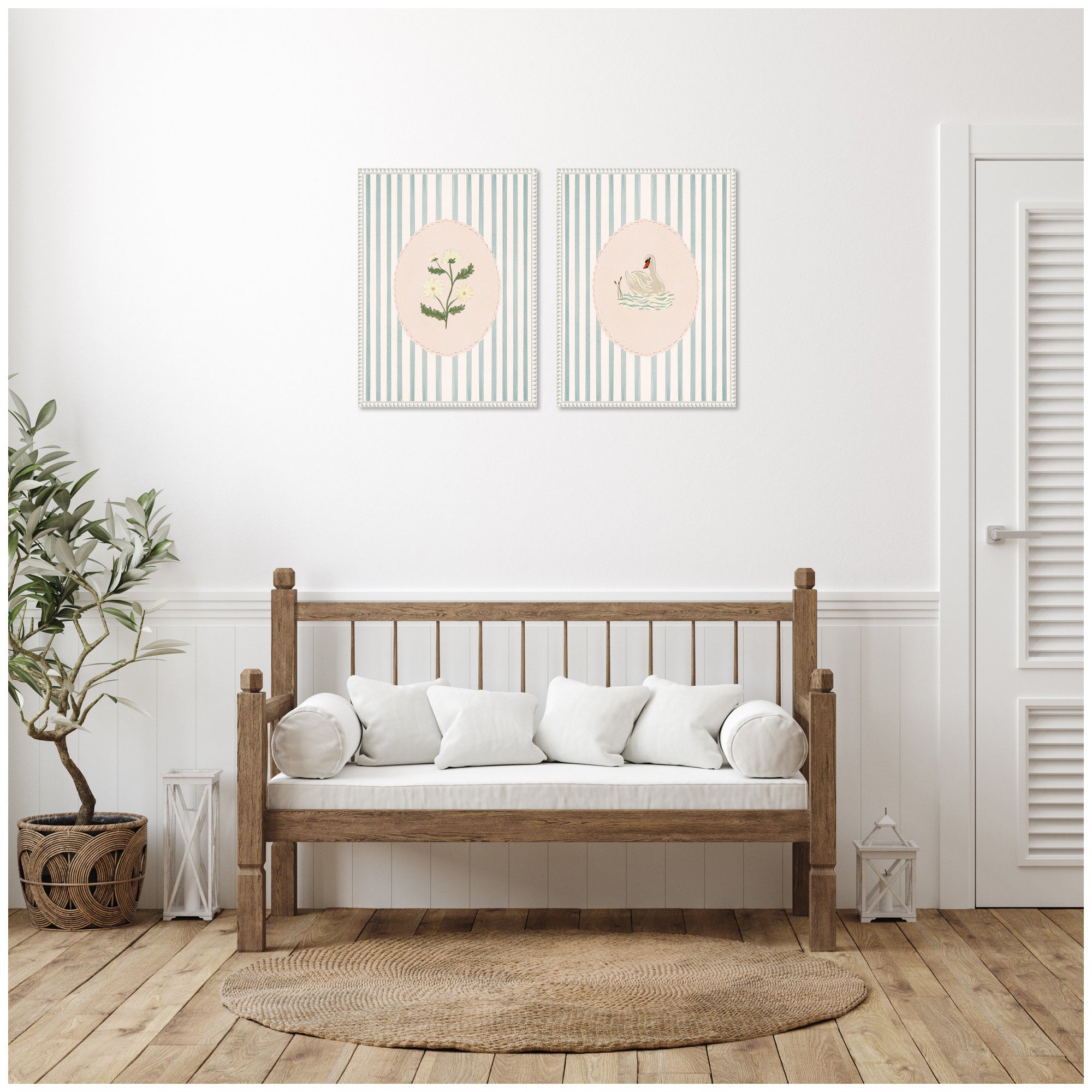 Striped Heritage 2 Piece Framed Canvas Wall Art Set by Nikita Jariwala