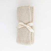 Natural Garter Garter Stitch Knit Baby Blanket