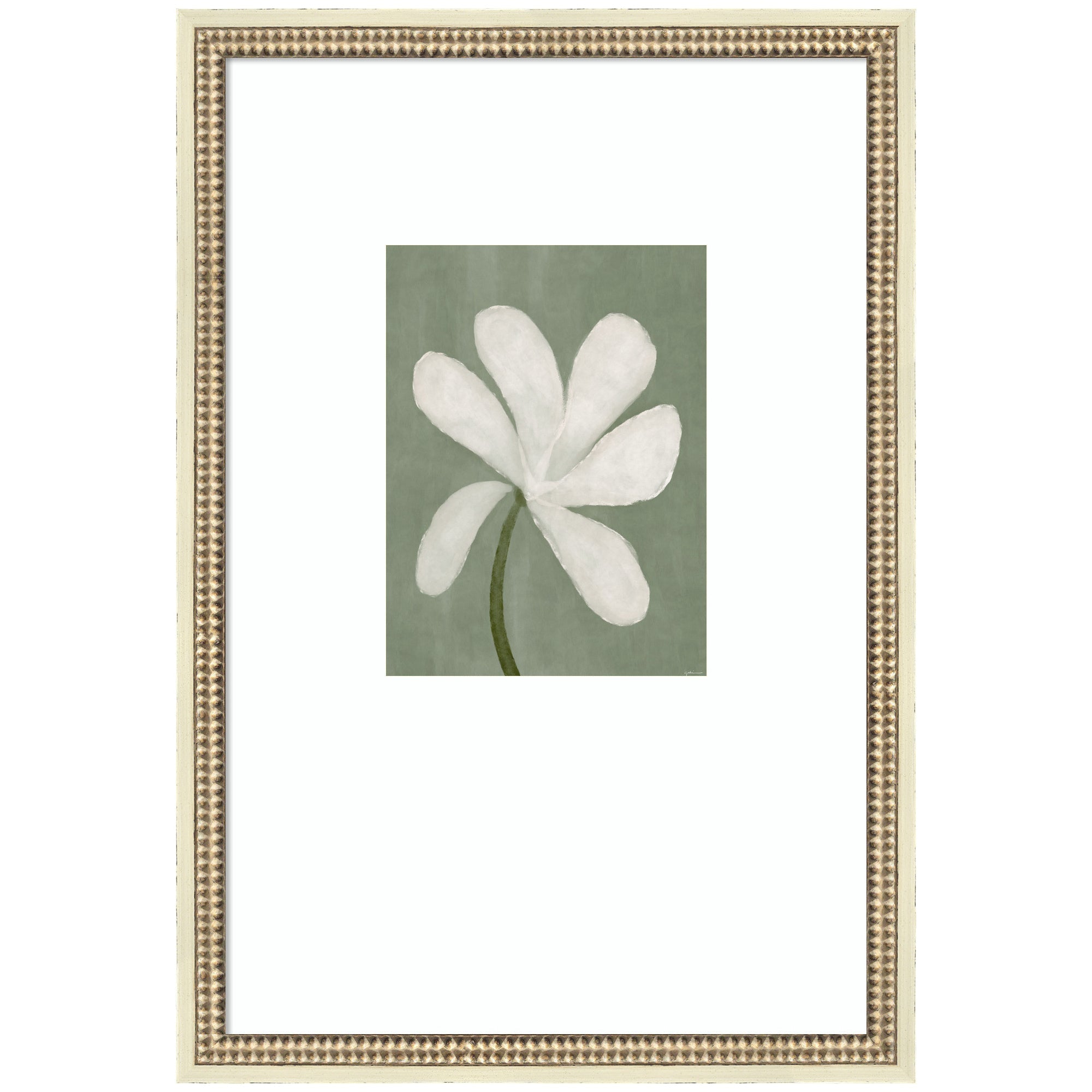 White Floral by Gabrielly Guedes Framed Wall Art Print