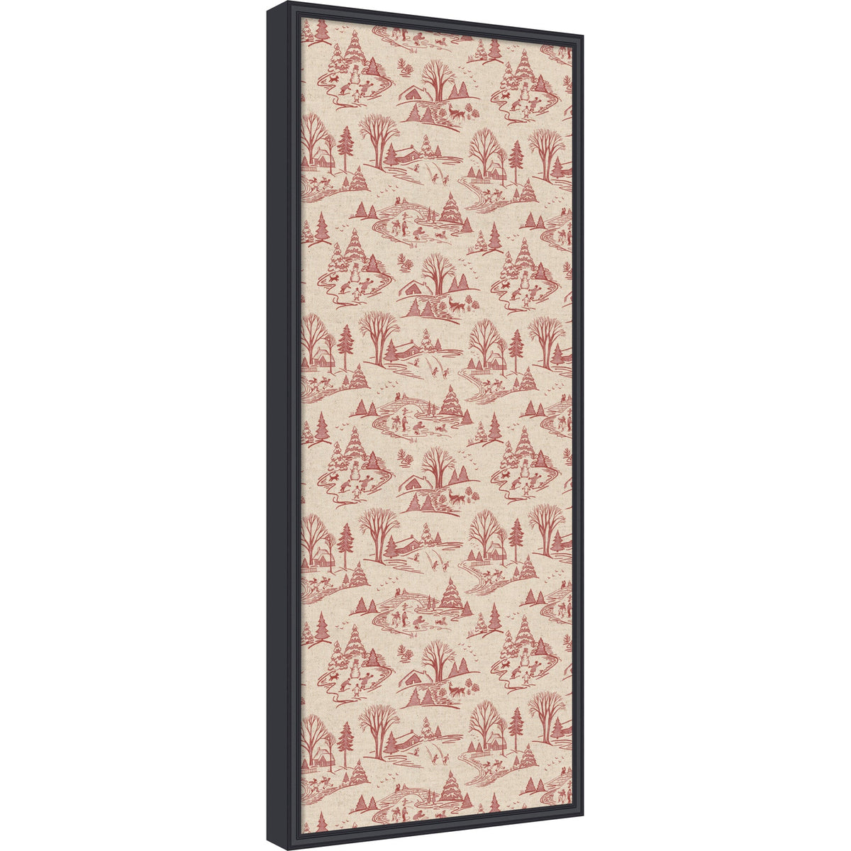 Kate and Laurel Framed Fabric Pinboard Wonderland Red Toile
