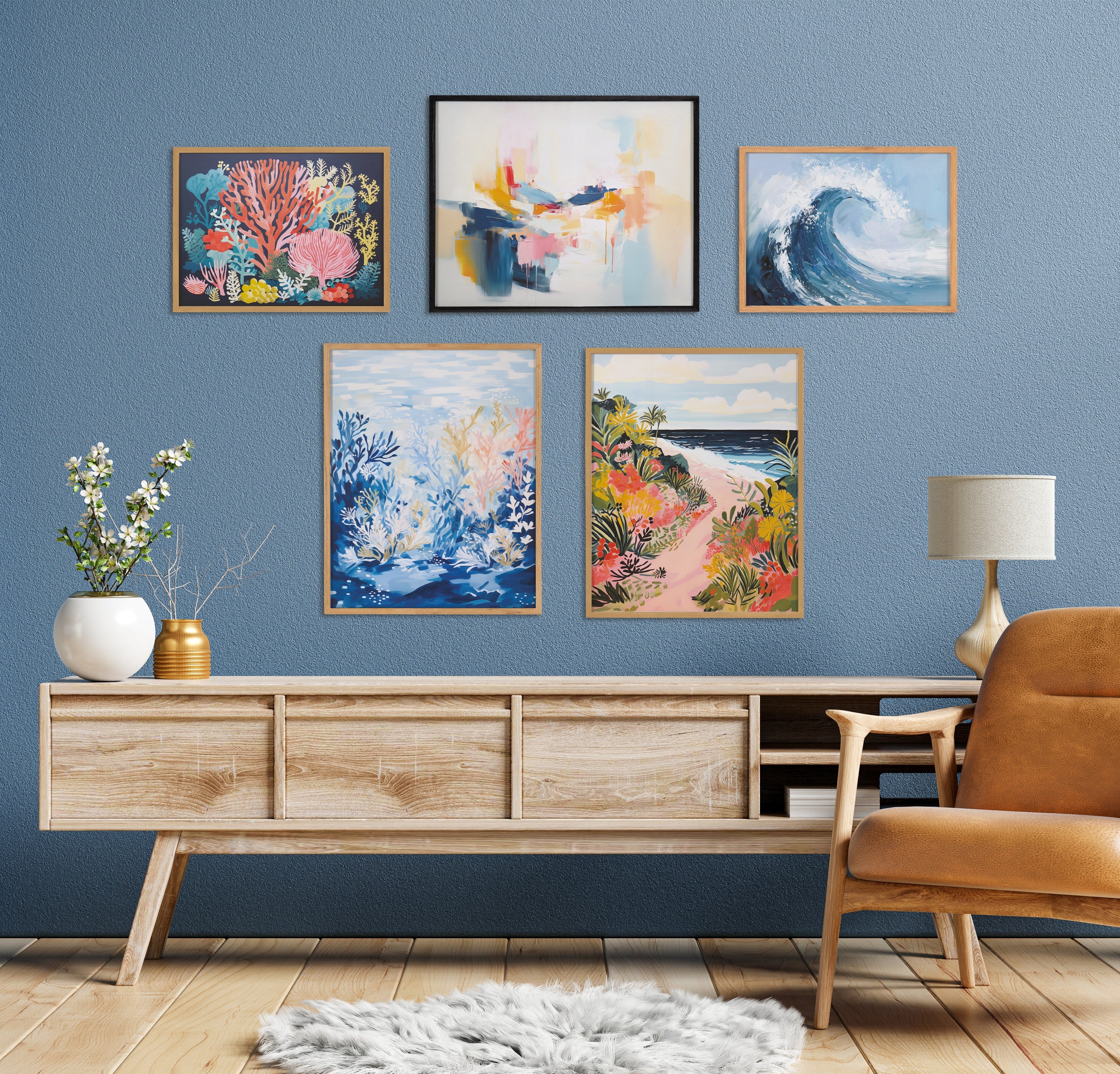Gallery Elegant Coastal Beach Abstract Print by The Creative Bunch Studio
