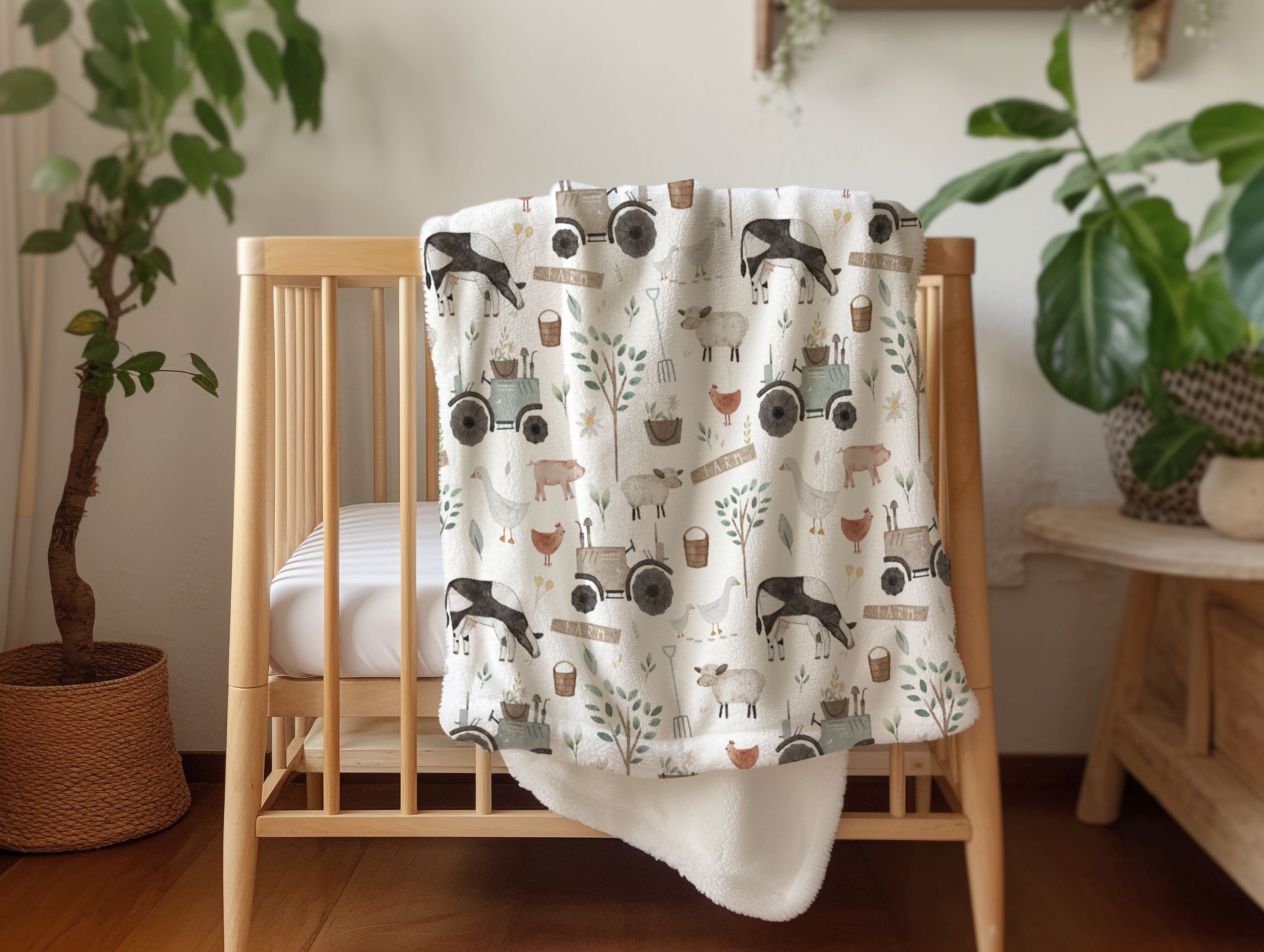 Baby Animals Ocean Life - Vintage Baby Blanket